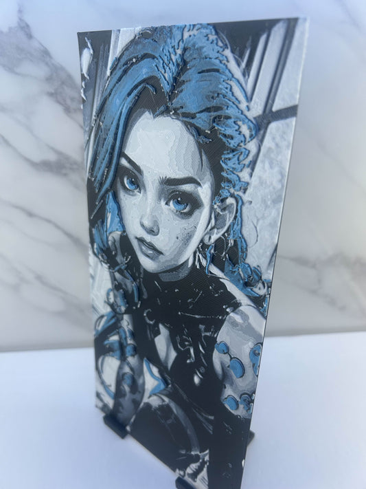 Arcane - Plaque avec Support : Jinx